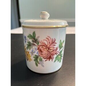 Hammersley “August Glory” Flowers Lidded Vanity Condiment Jar England